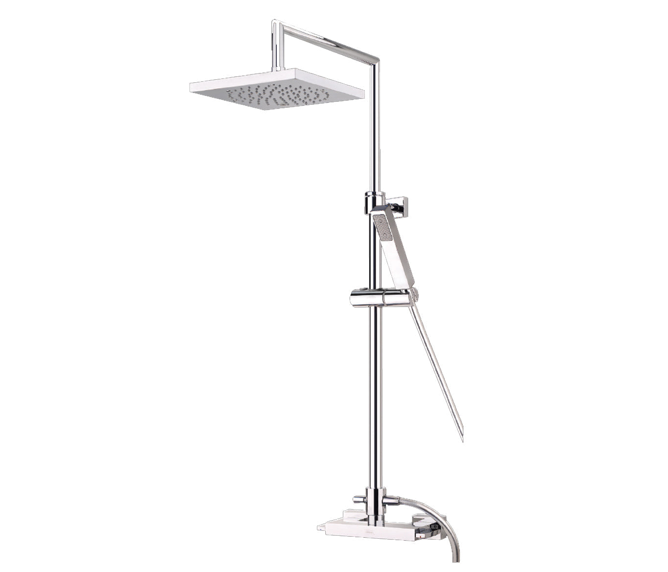 Shower Riser with Adjustable Shower Head and Shower Handset