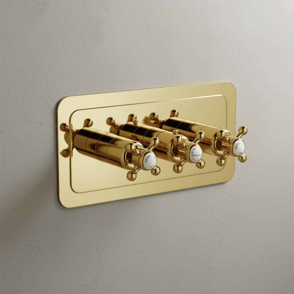 2 outlet shower valve horizontal - gold