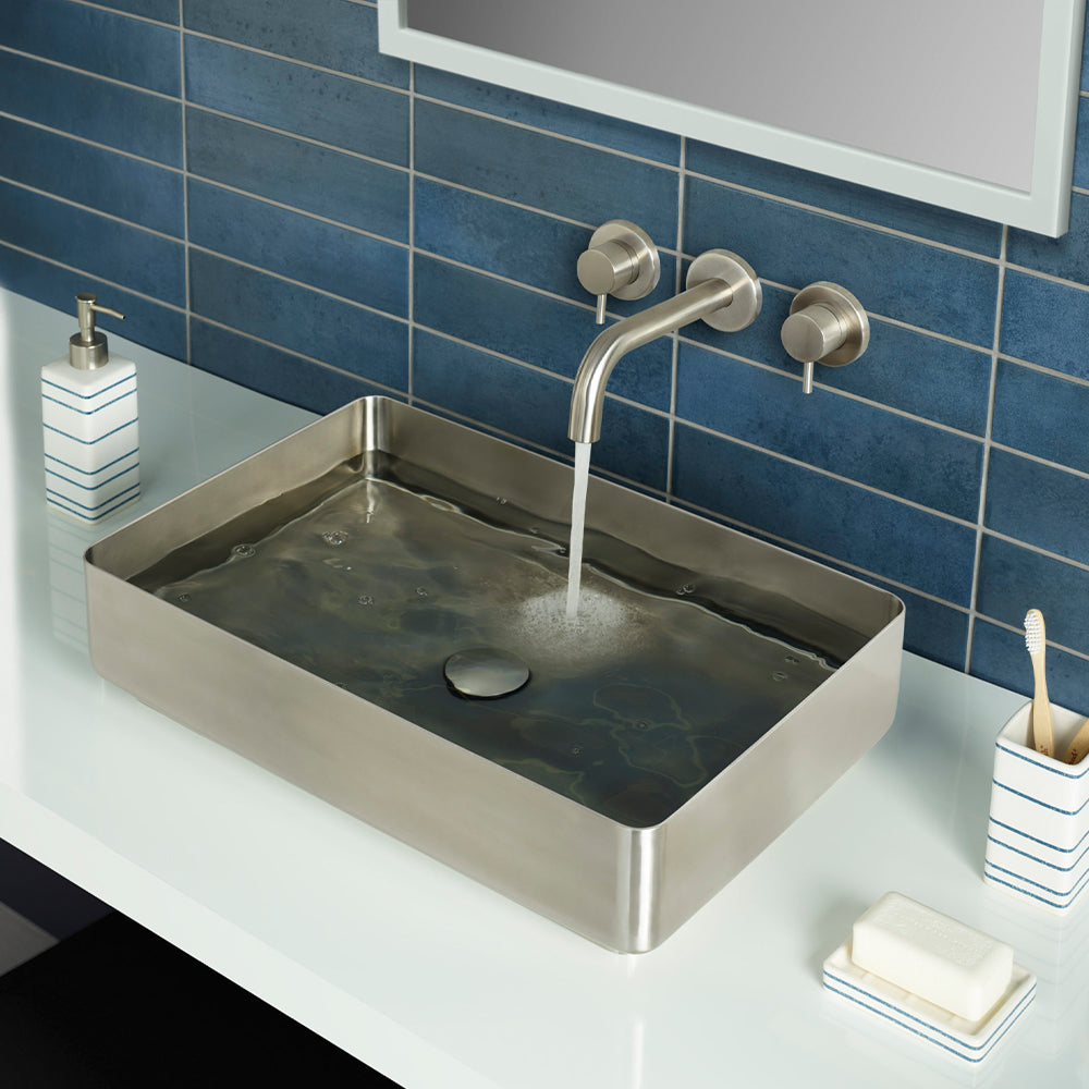 Steel Countertop 3-hole sink tap
