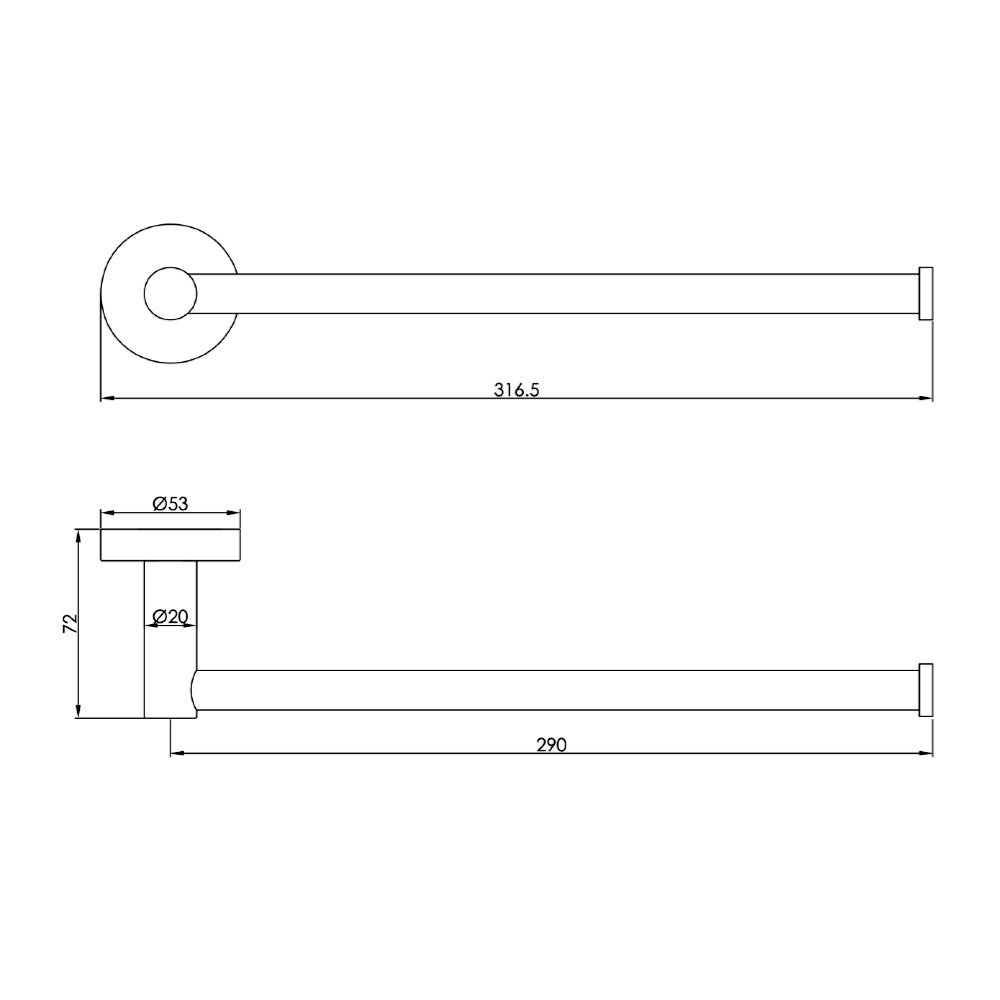 Towel rail - Technical drawing