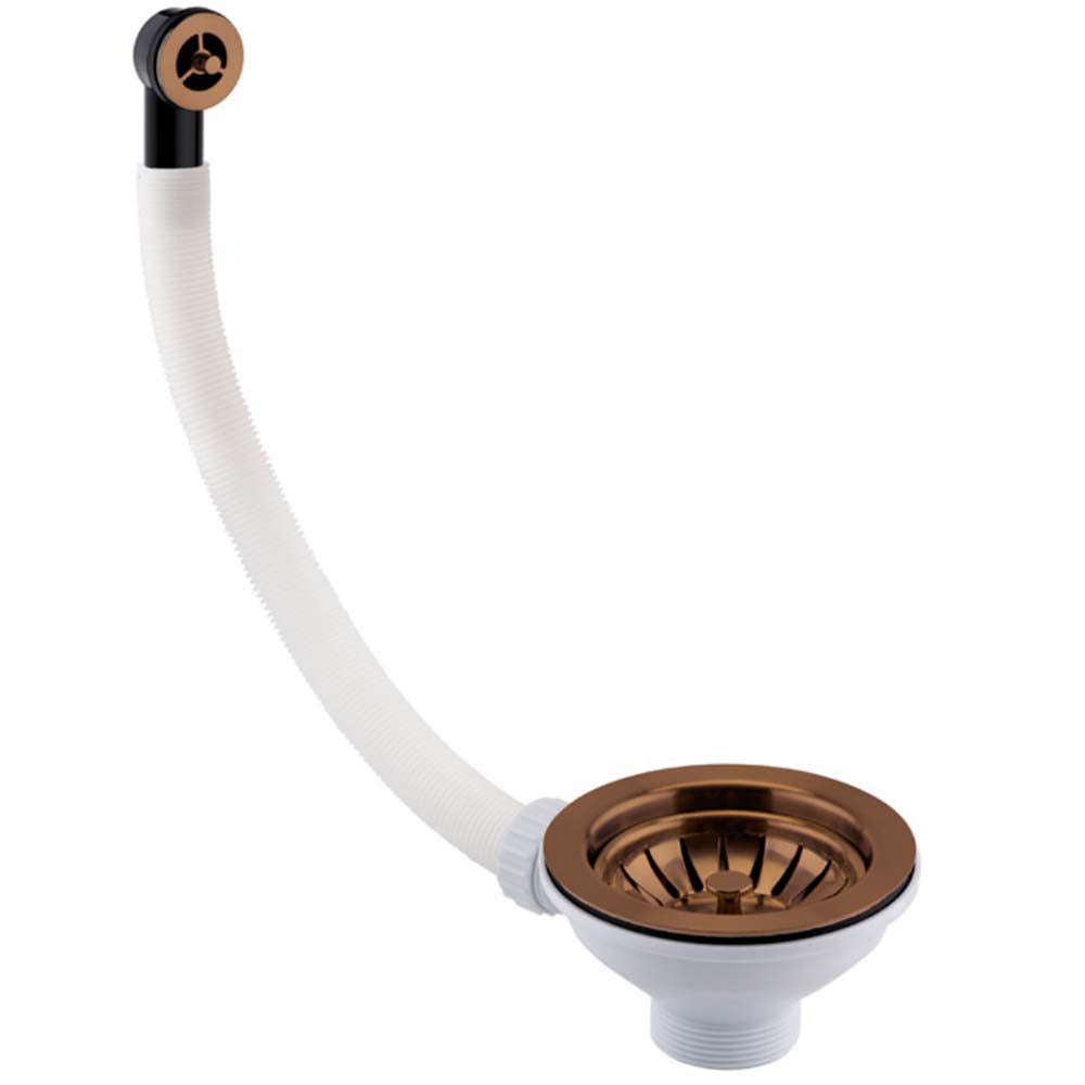Basket Strainer Kitchen Sink Waste with Overflow Pipe and Cover
