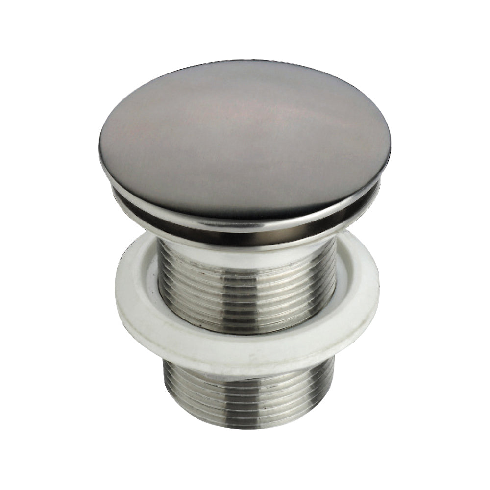 Brushed stainless steel freeflow basin waste