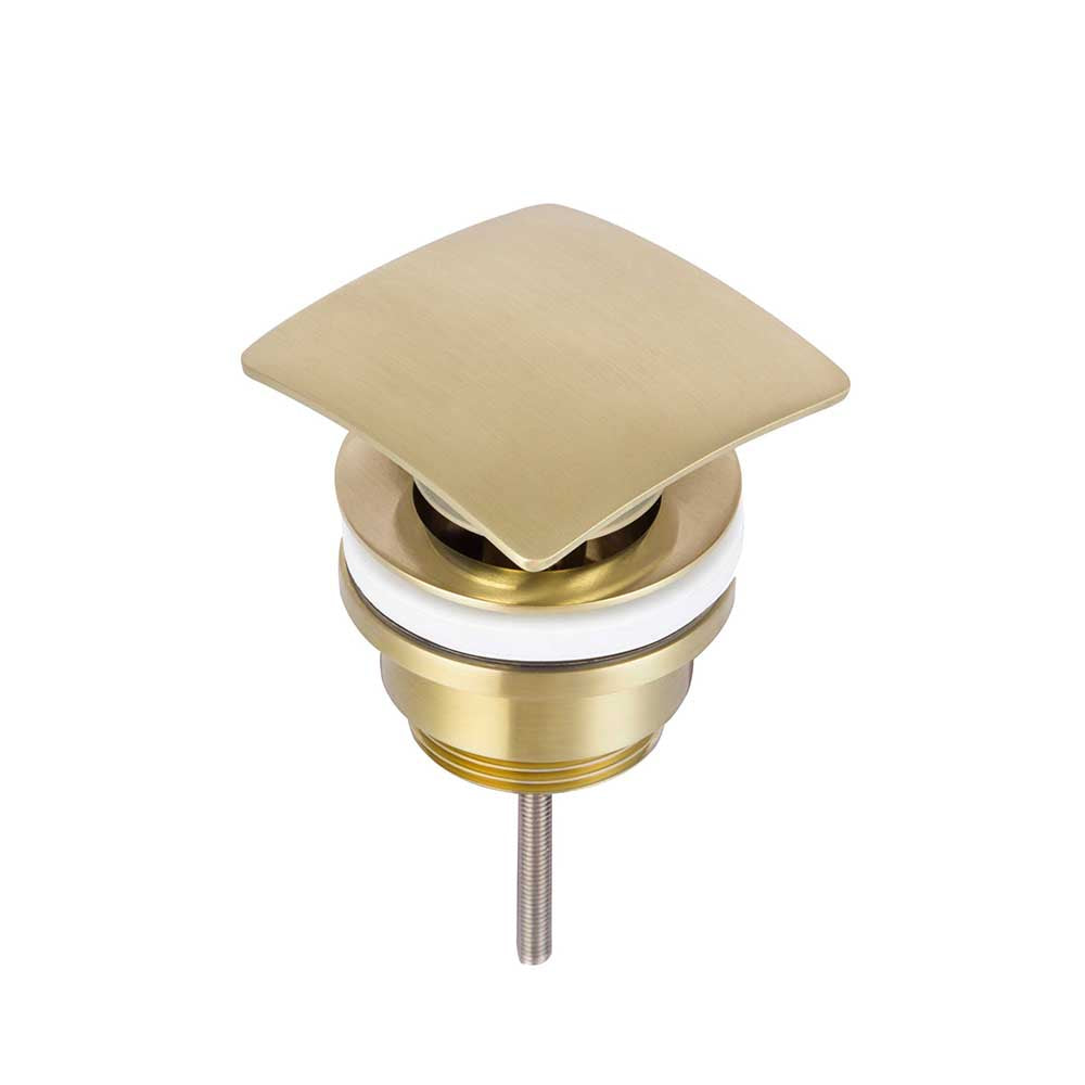 Brushed brass universal slotted/unslotted basin waste