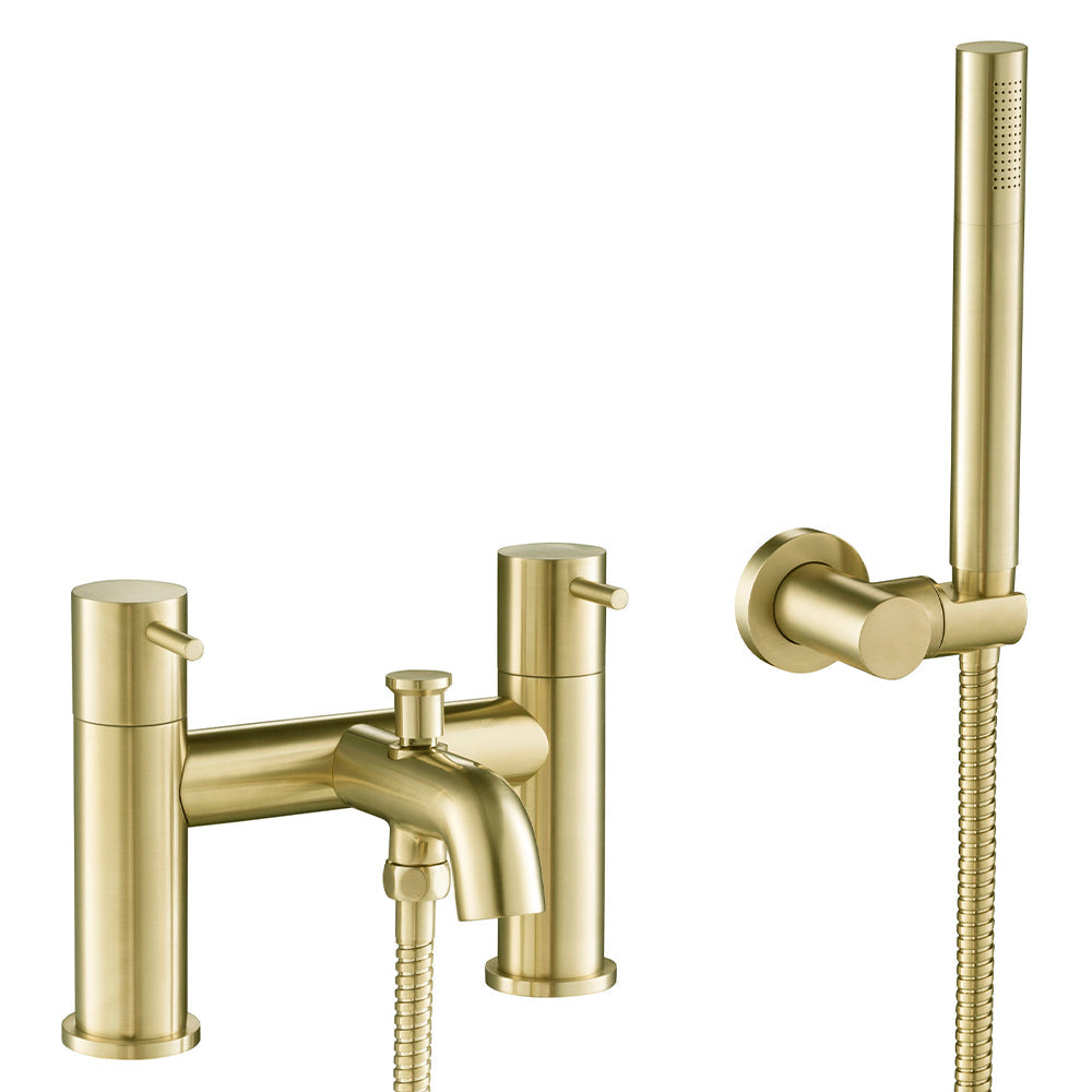 Bath Shower Mixer & Shower Kit - Brushed Brass Finish