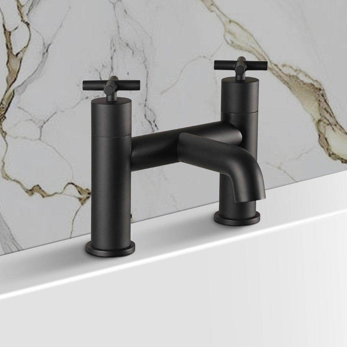 Matt black bath filler tap