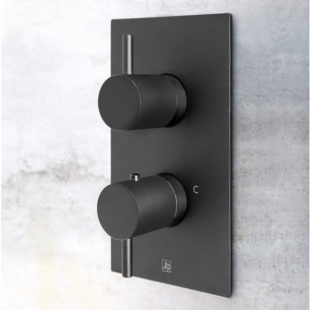 VOS 2 Outlet Thermostatic Concealed Shower Valve Matt Black -Tapron