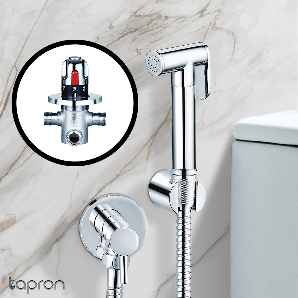 Shower Spray Kit with Single Lever Angle Valve and Thermostat