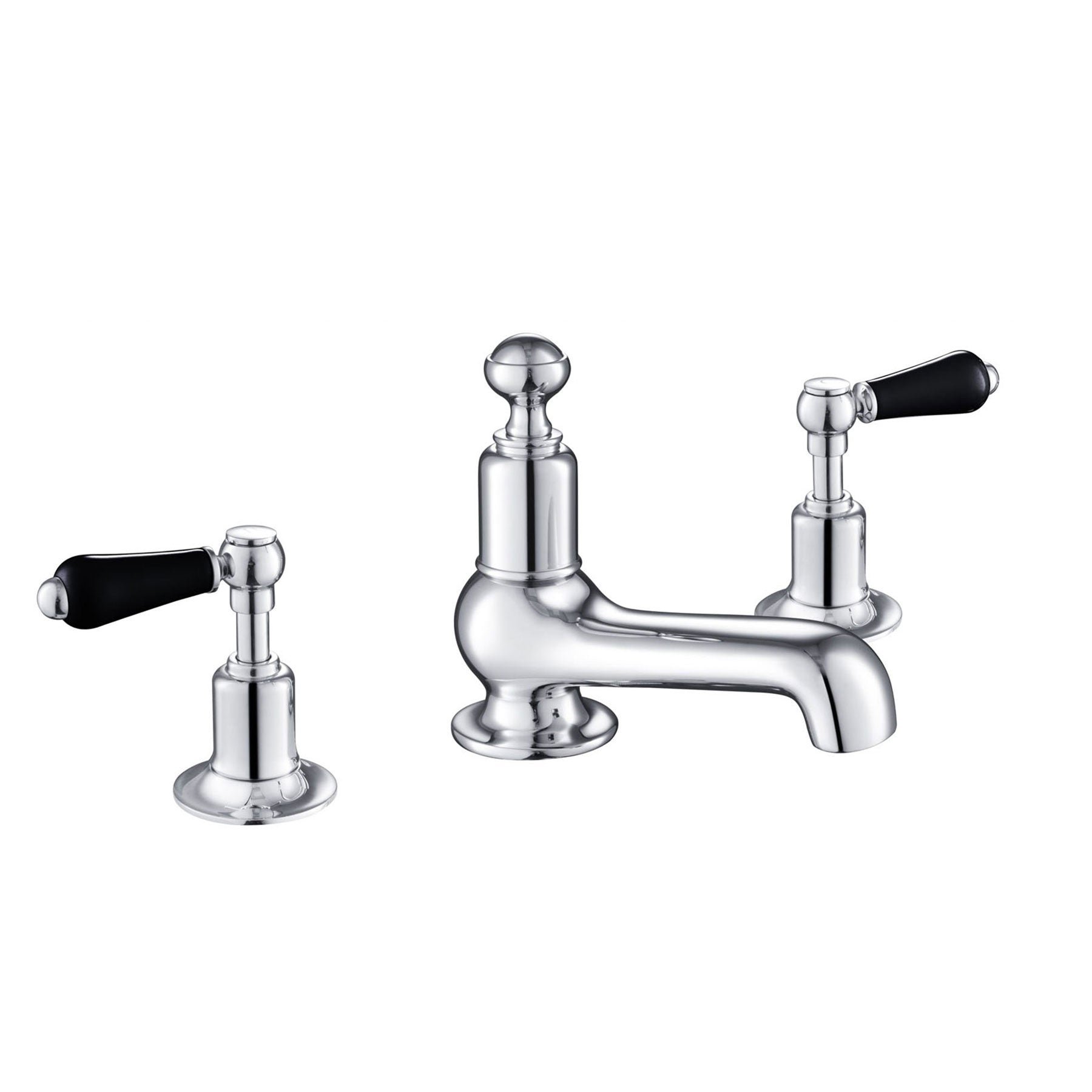Black lever 3-hole deck mounted ath filler