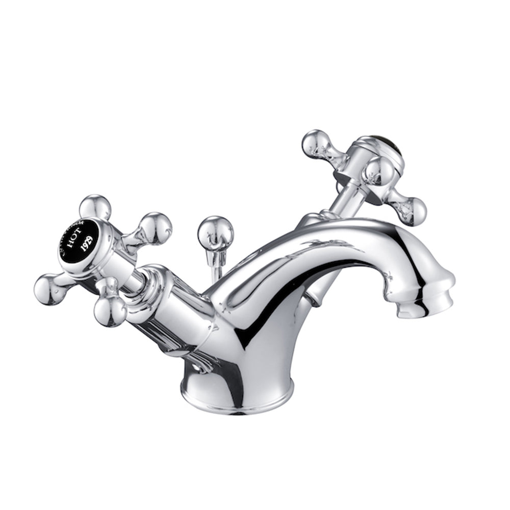 Black Indice Crosshead Handle Chrome Basin Mixer Tap