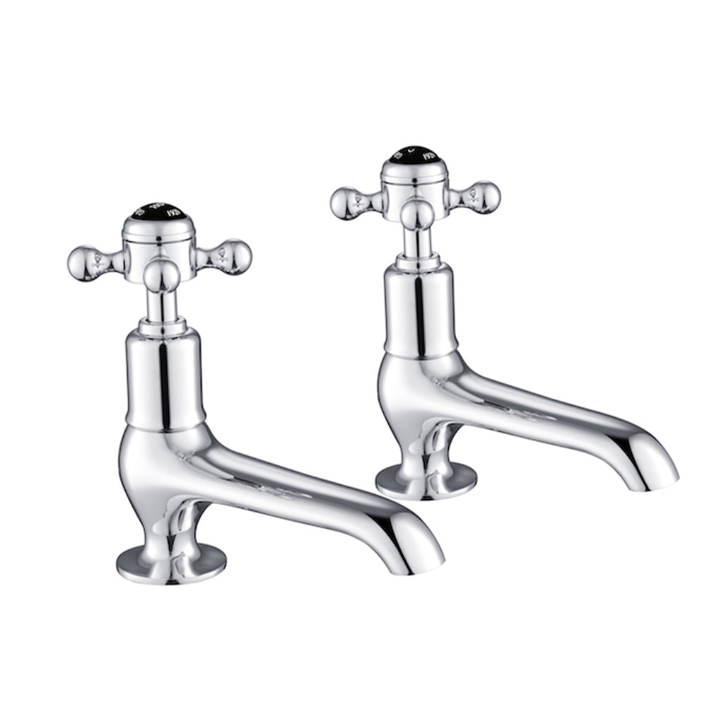 Chrome long nose basin pillar tap - Set of 2