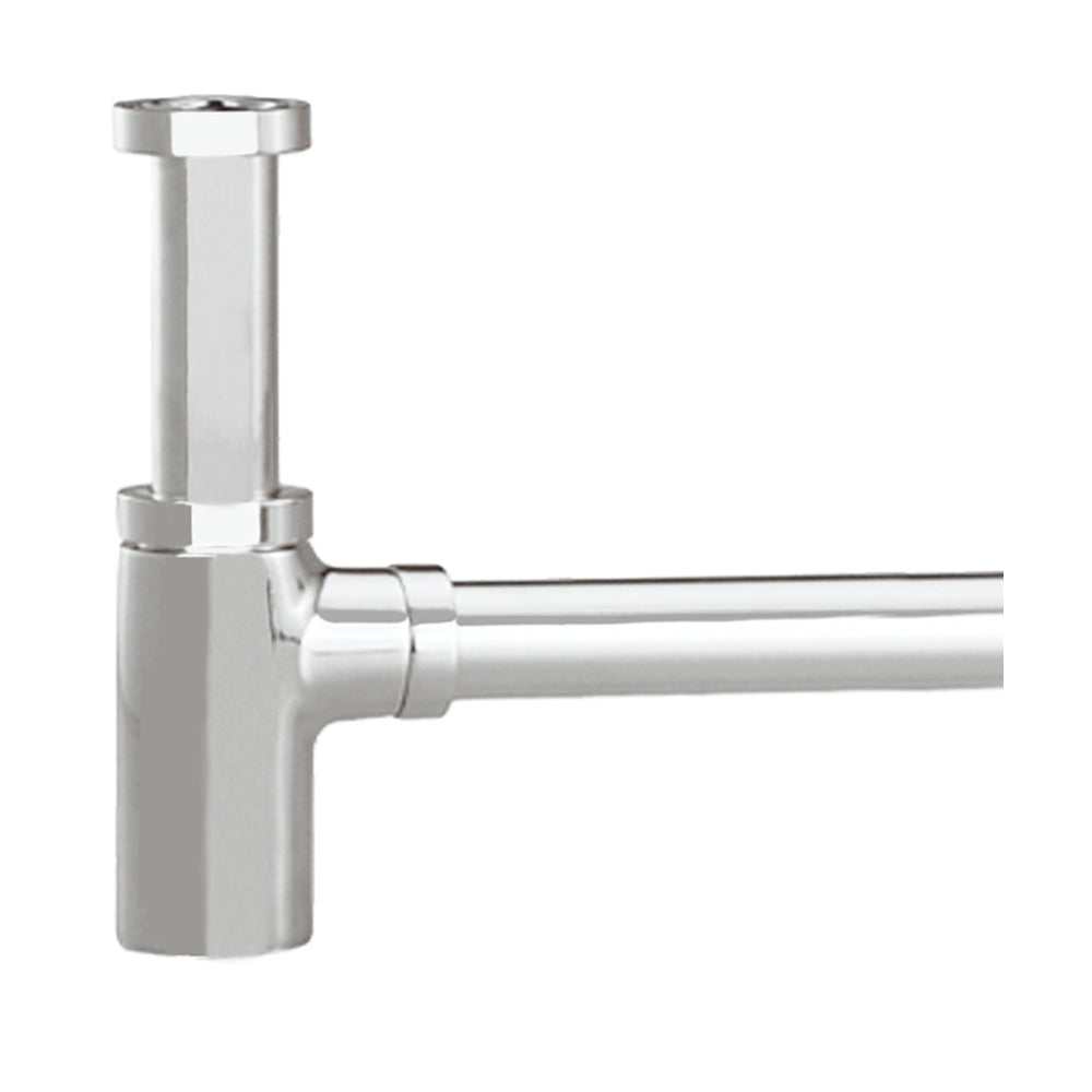 Polished chrome sink bottle trap