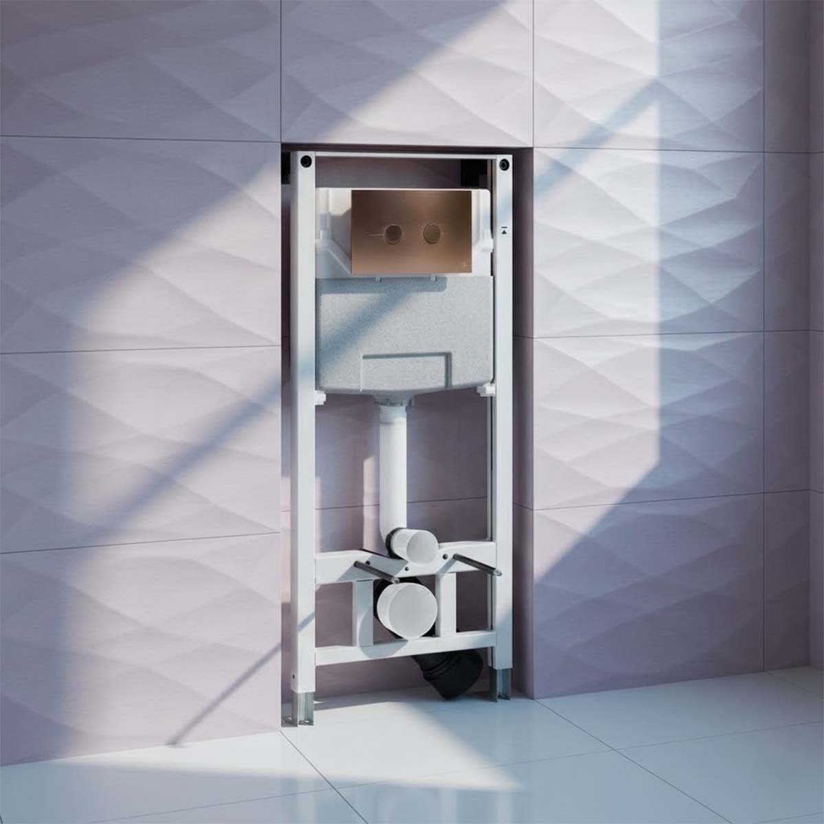 Bronze toilet flush plate with concealed cistern with 1.2m frame - Ireland