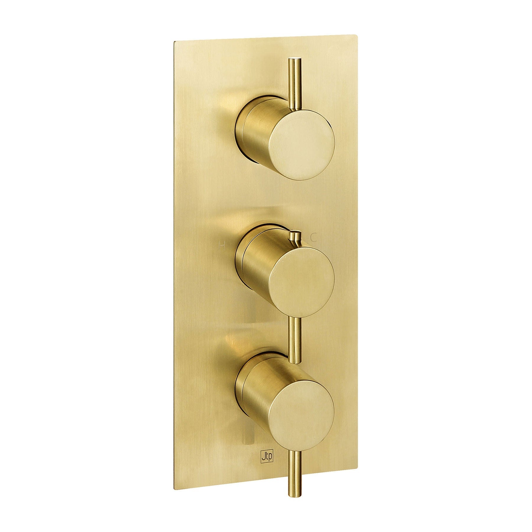 3 Outlet Portrait Concealed Shower Valve - Brushed Brass