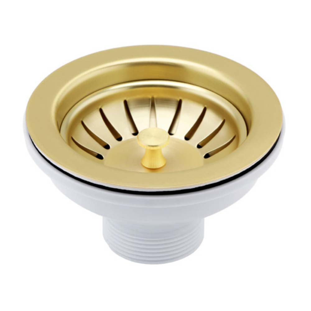 Brushed Brass Kitchen Sink Waste Trap - 90mm
