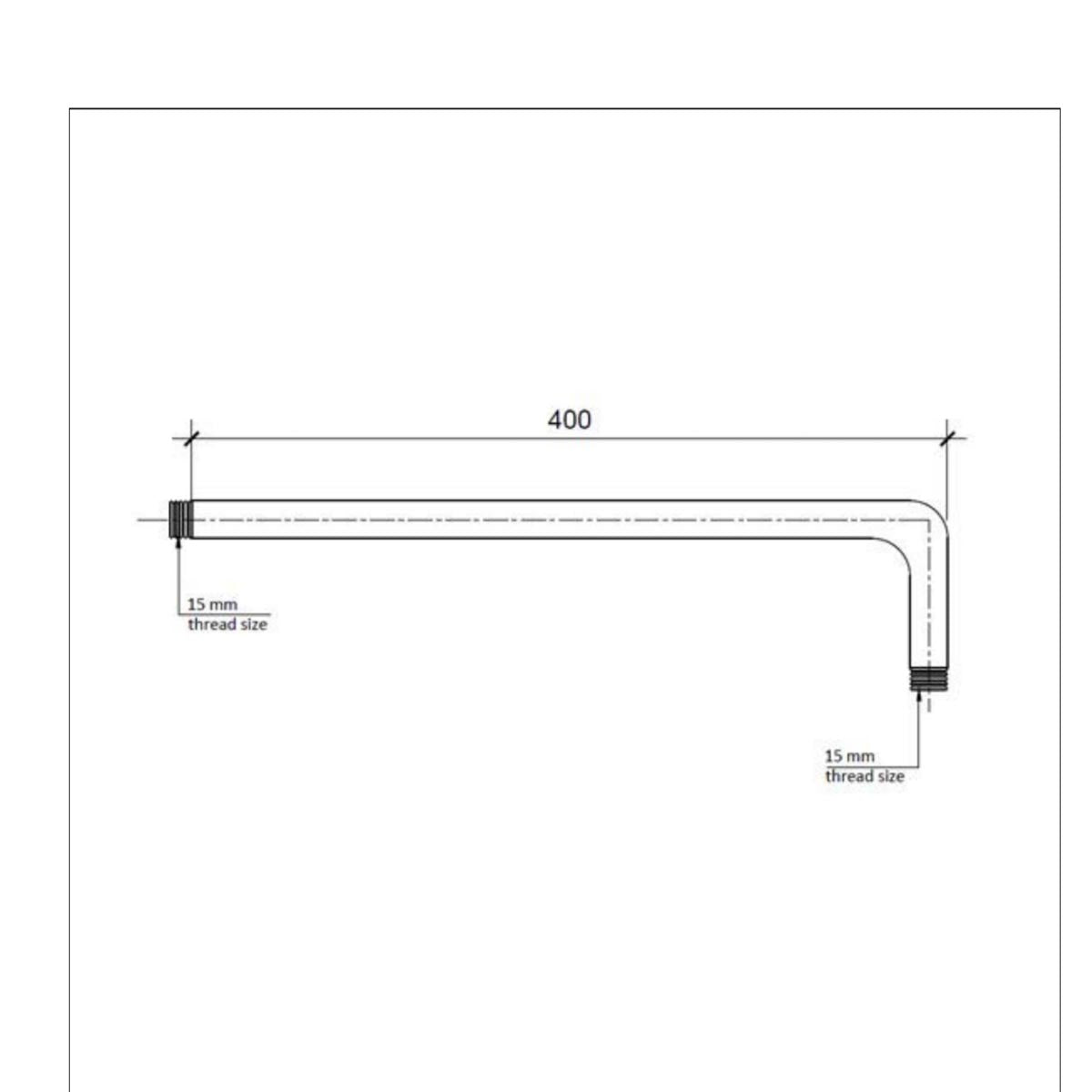 Brushed Nickel Wall Shower Arm 400mm technical details