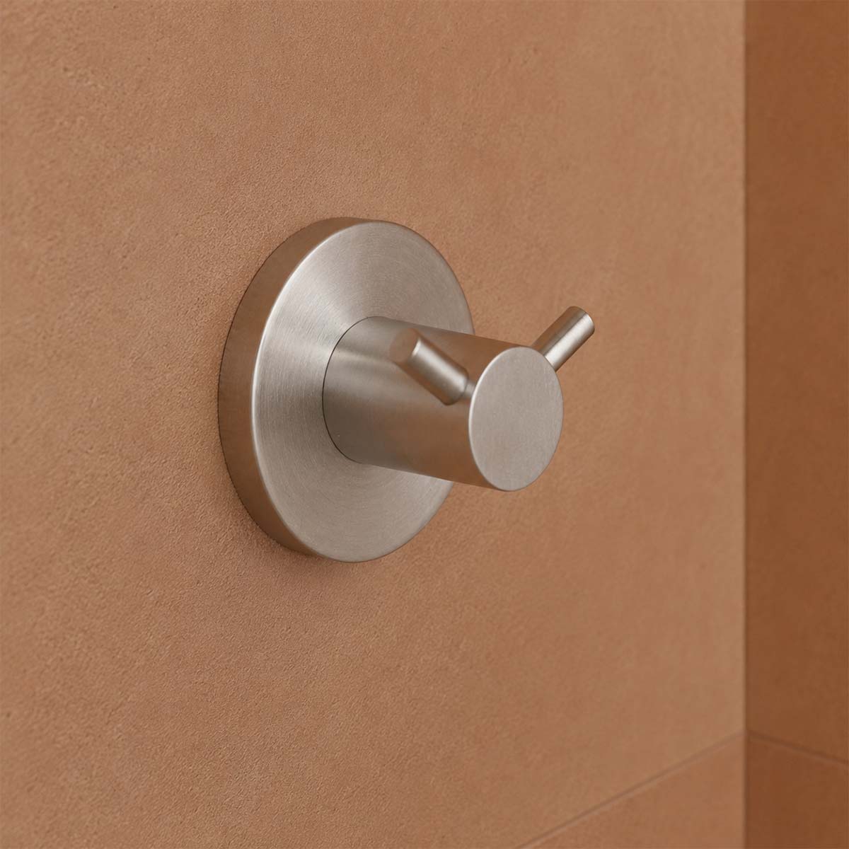 Brushed Stainless Steel Round Double Robe Hook Wall-Mounted