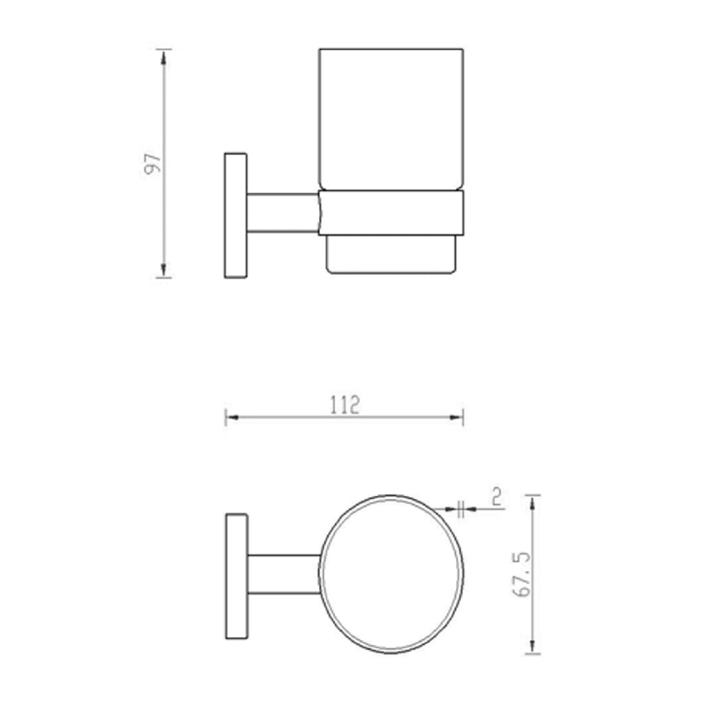 Technical Drawing - Bathroom tumbler holder