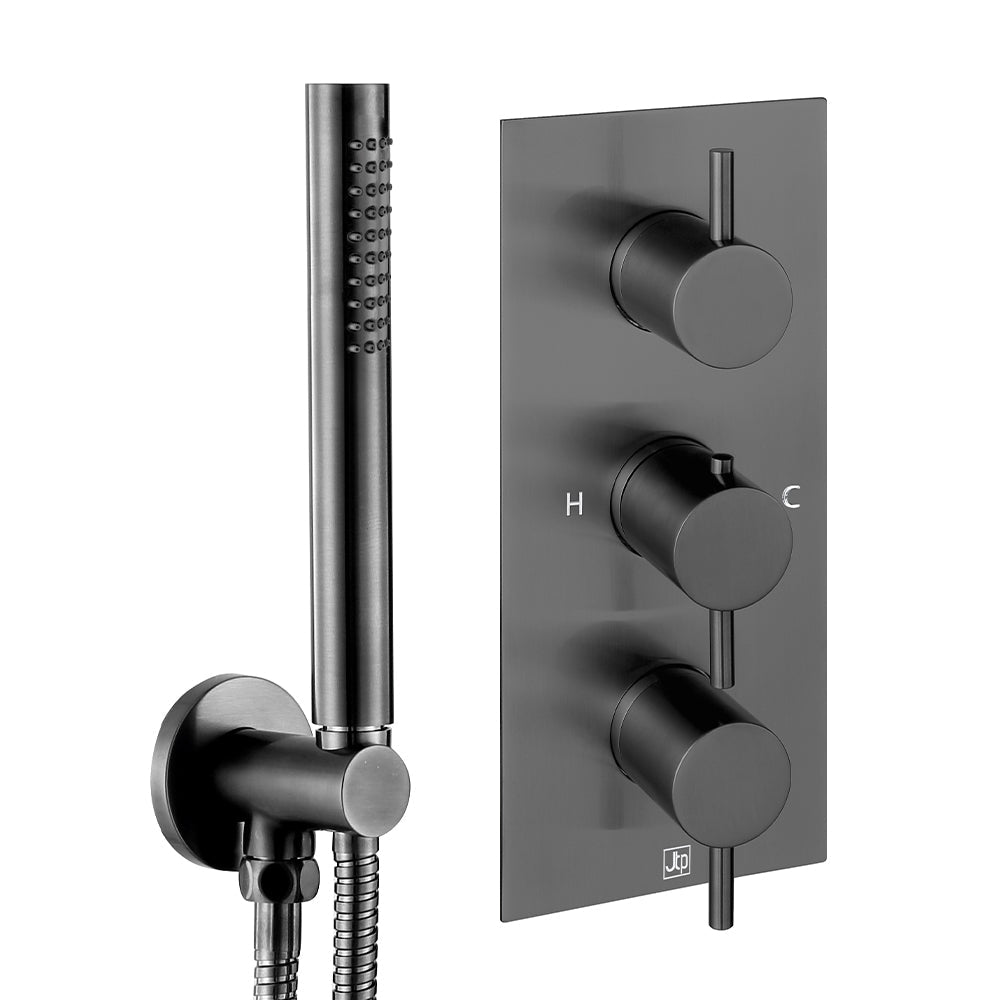 Black hand shower with concealed shower valve kit