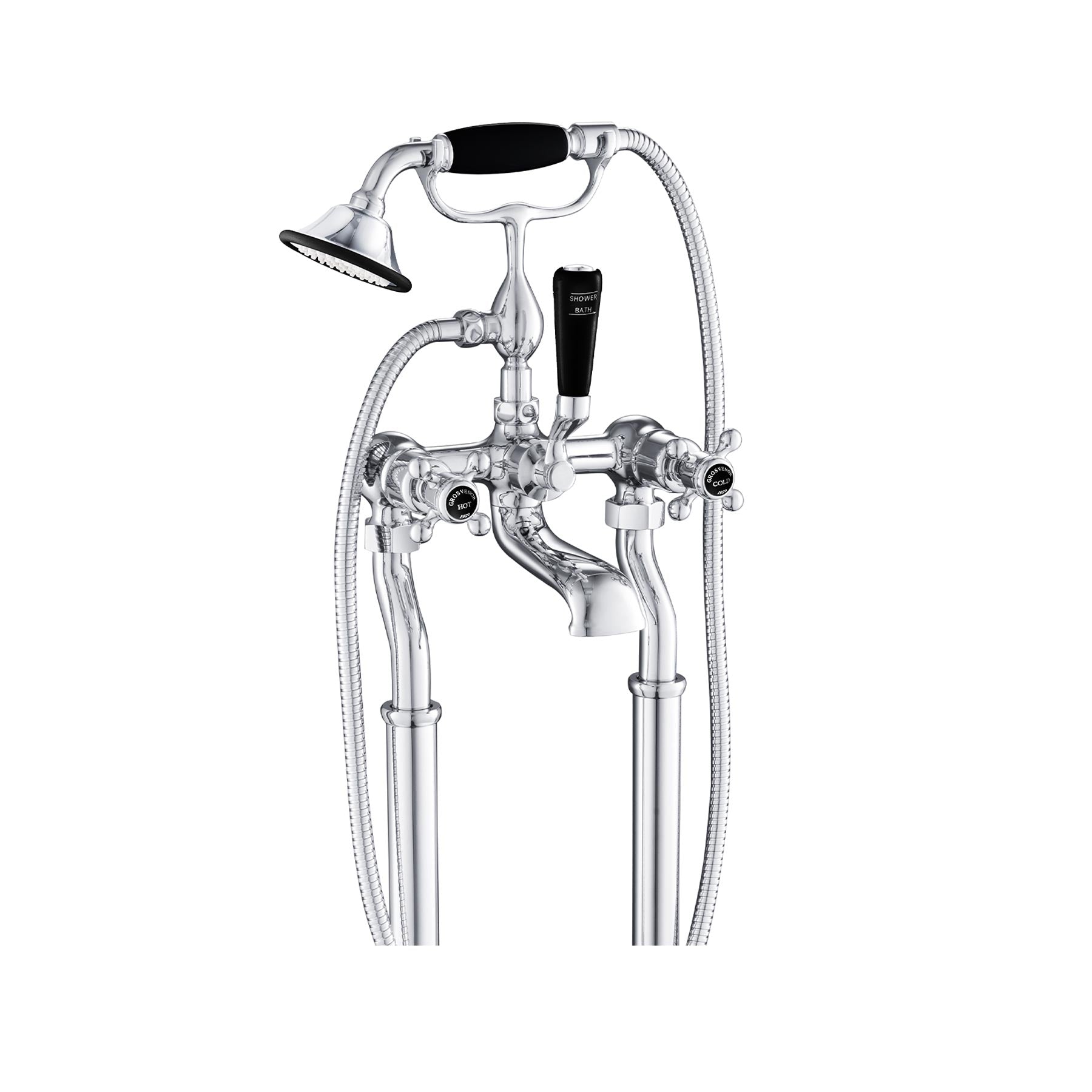 Standalone bath tap with handset kit