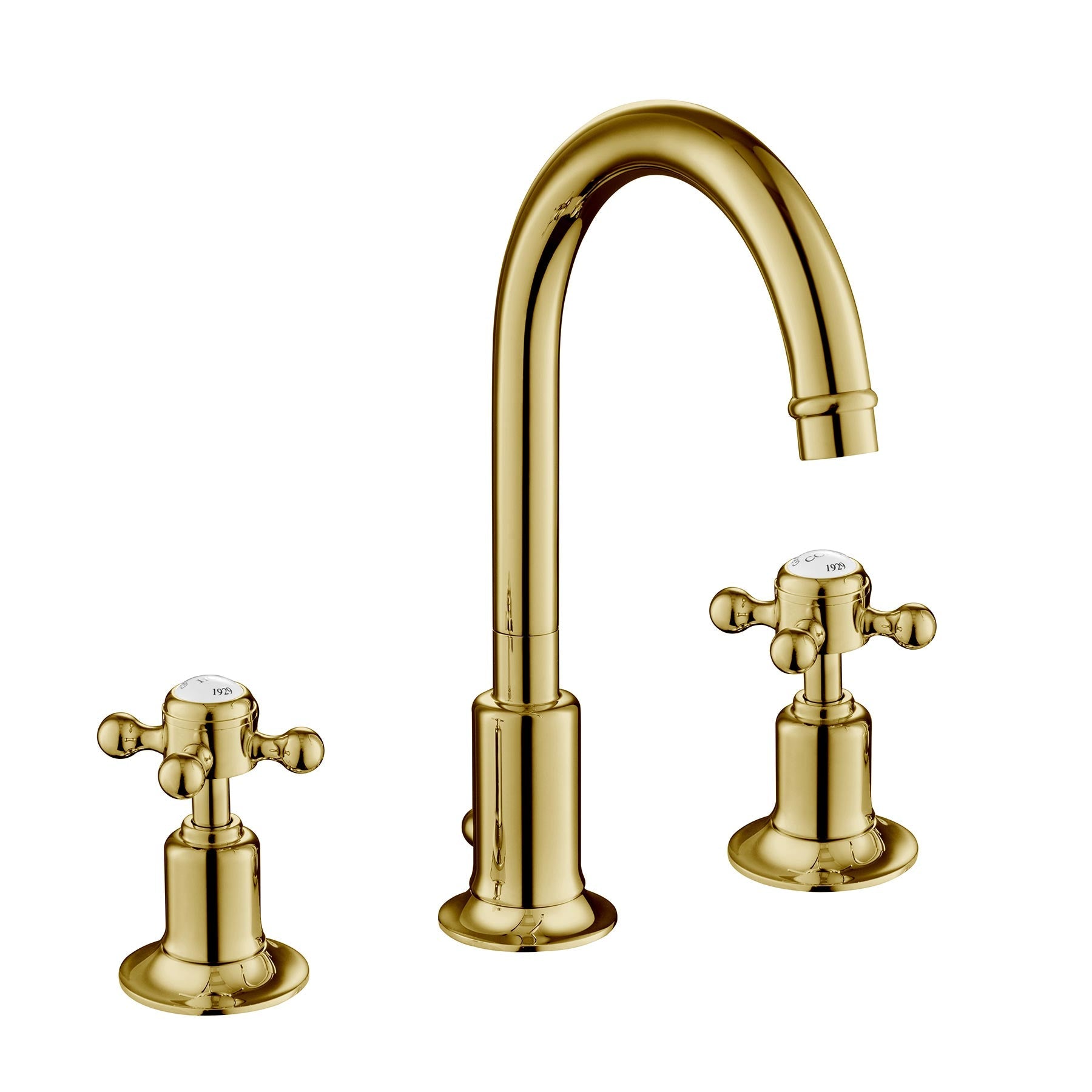 Antique Chester Cross 3 Hole Basin Gold Tap
