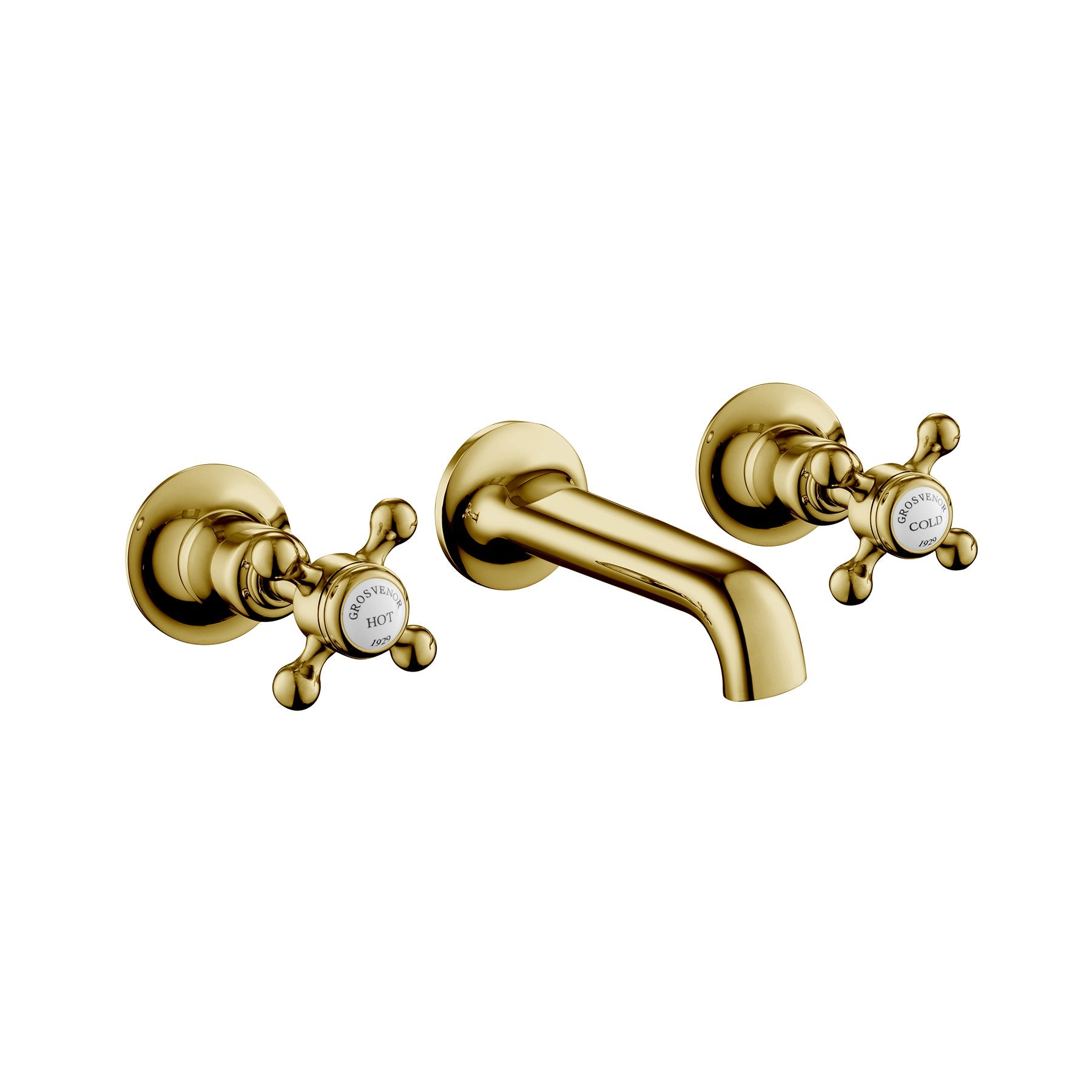 Antique brass dual crosshead handle basin mixer tap