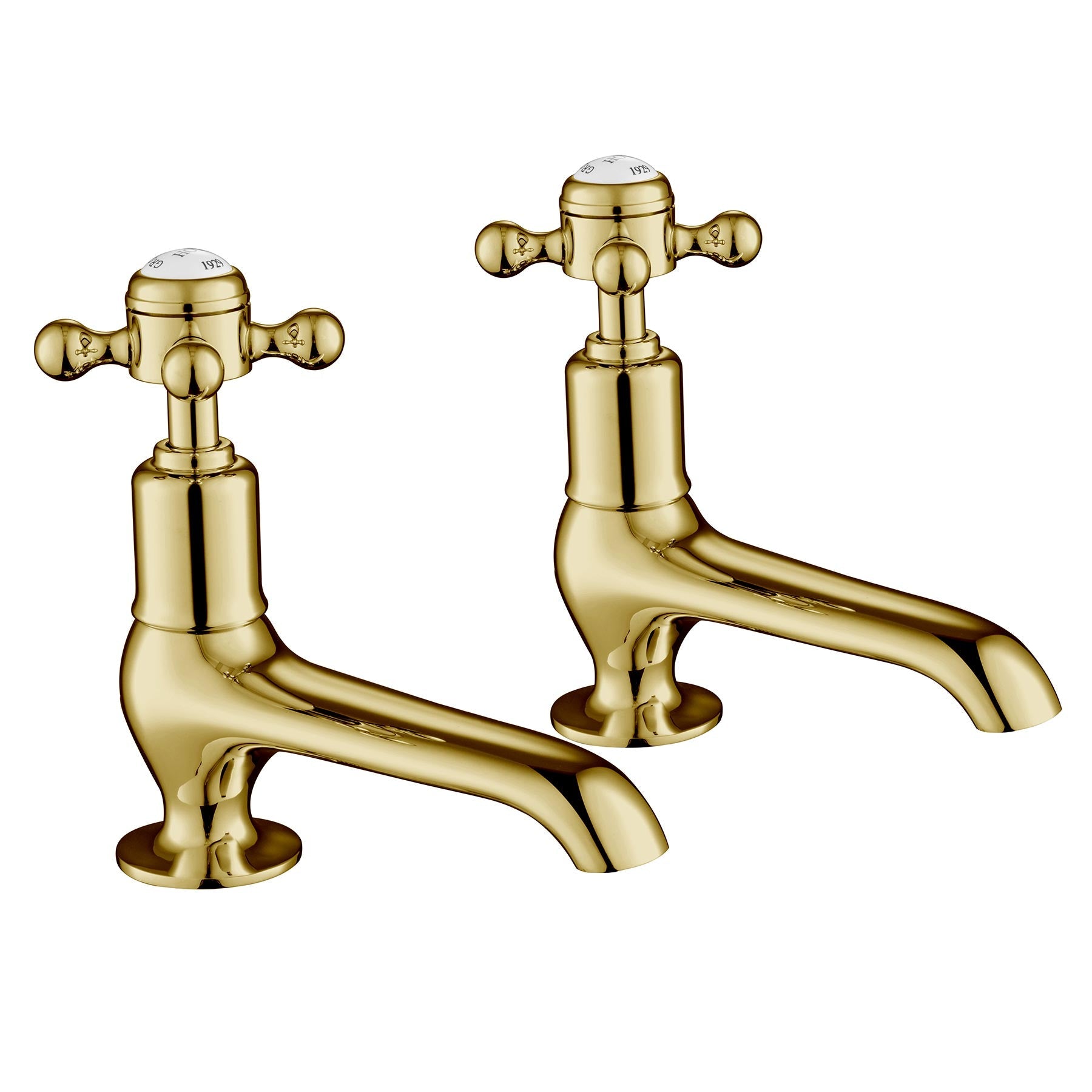 Gold basin pillar tap pair