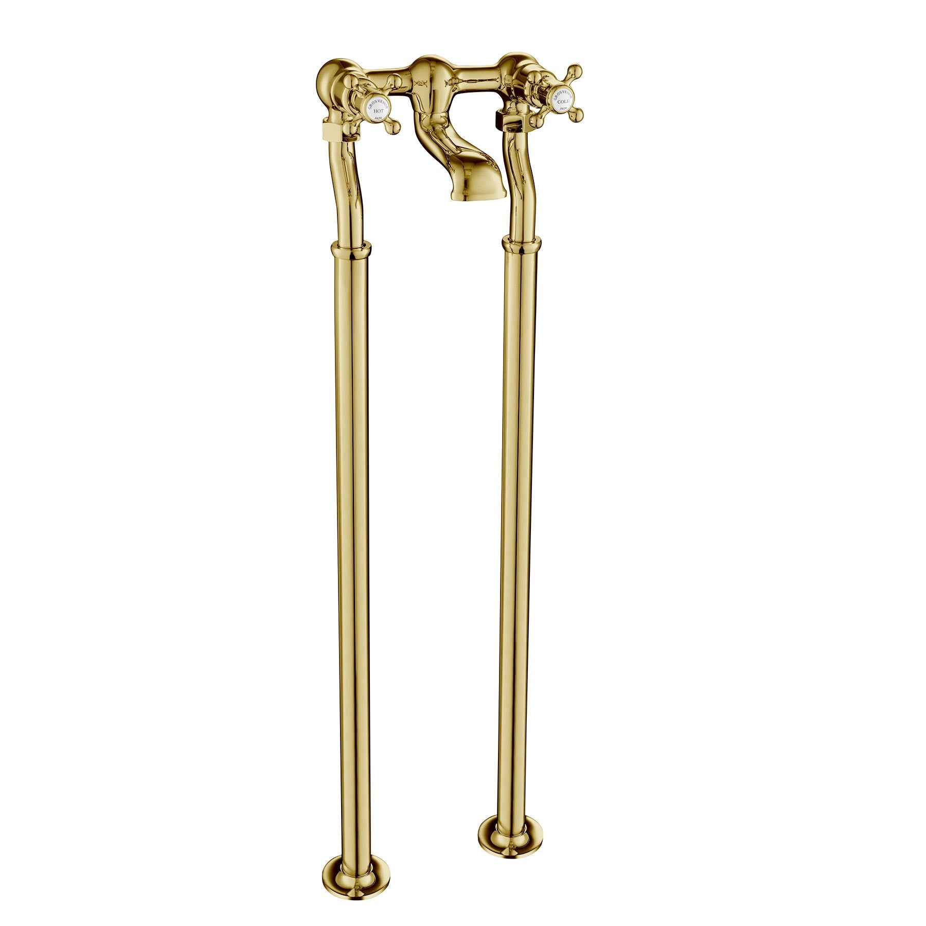 Brass floorstanding bath filler tap