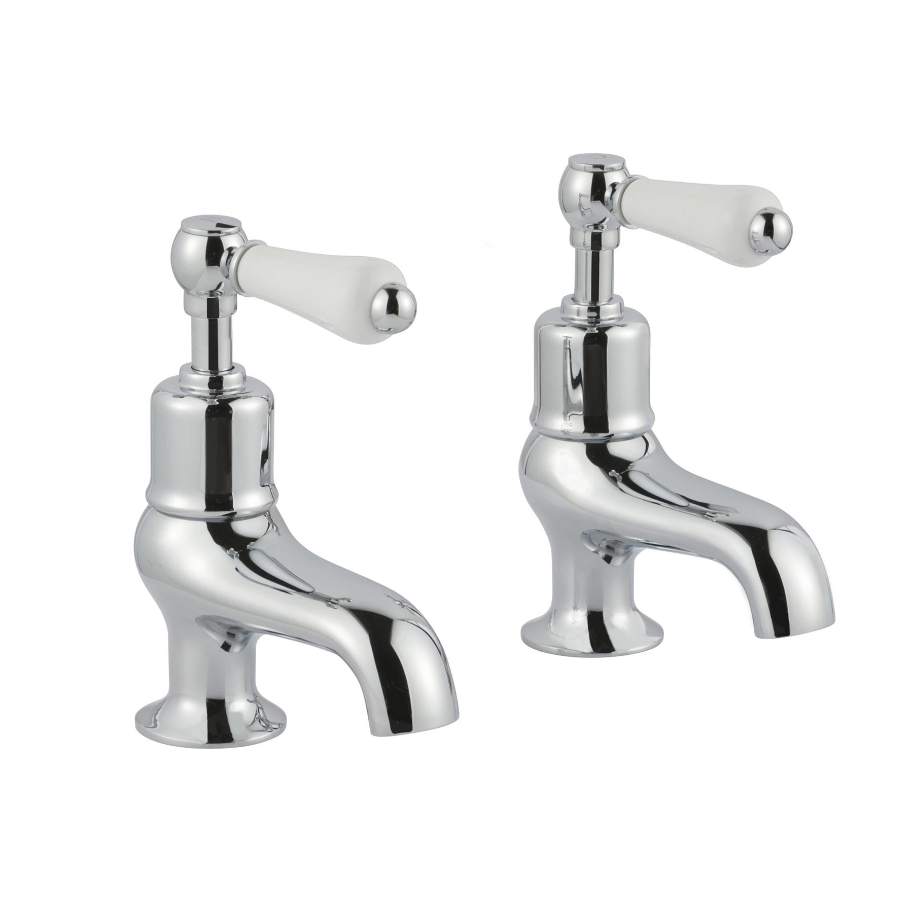 Chester Lever Bath Pillar Taps - Chrome