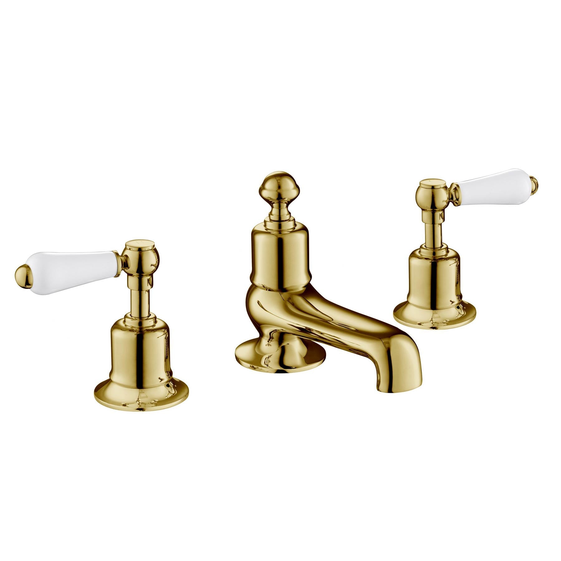 Chester lever 3 hole deck mounted bath filler - Gold