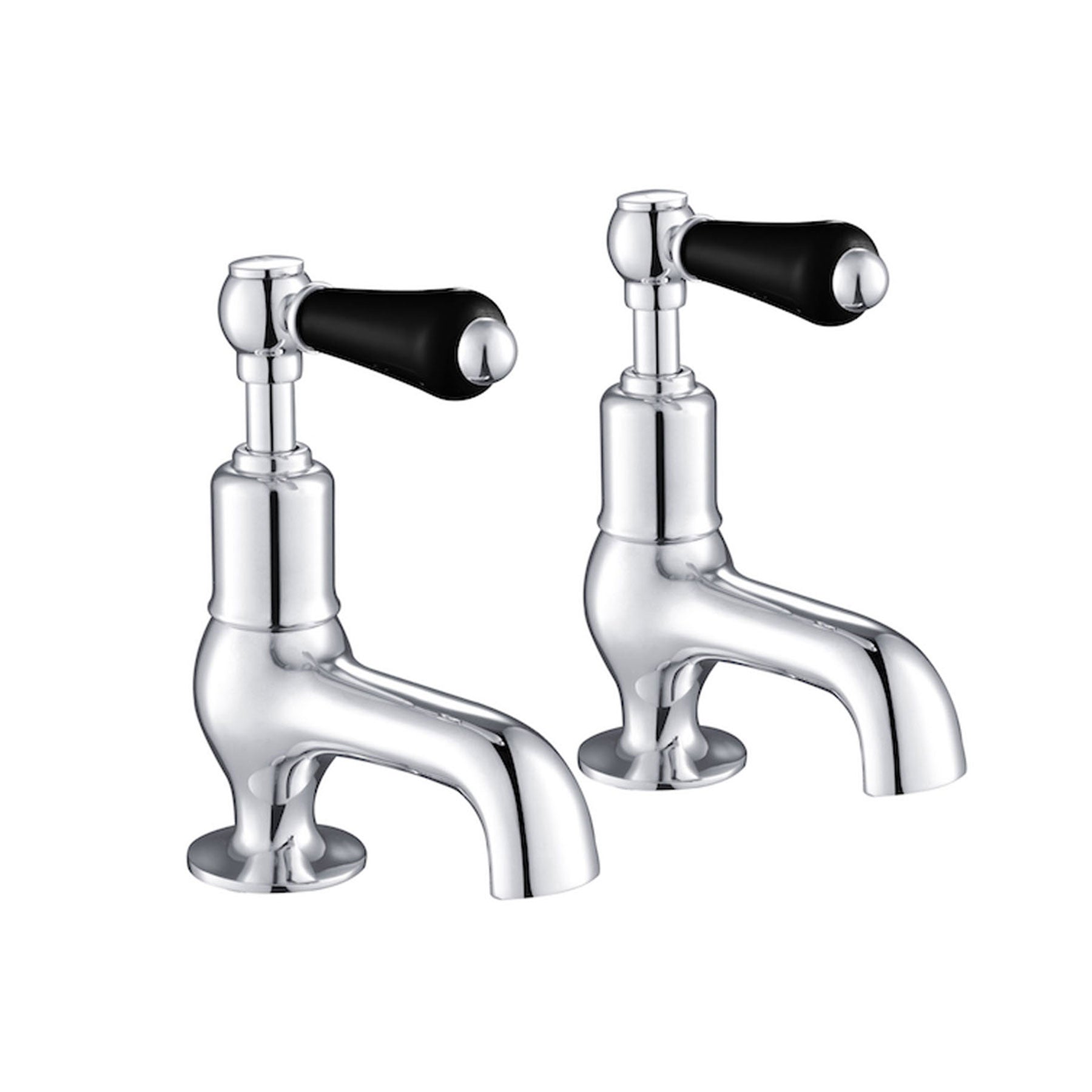 Deck mounted bathroom sink pillar tap - Chrome finished