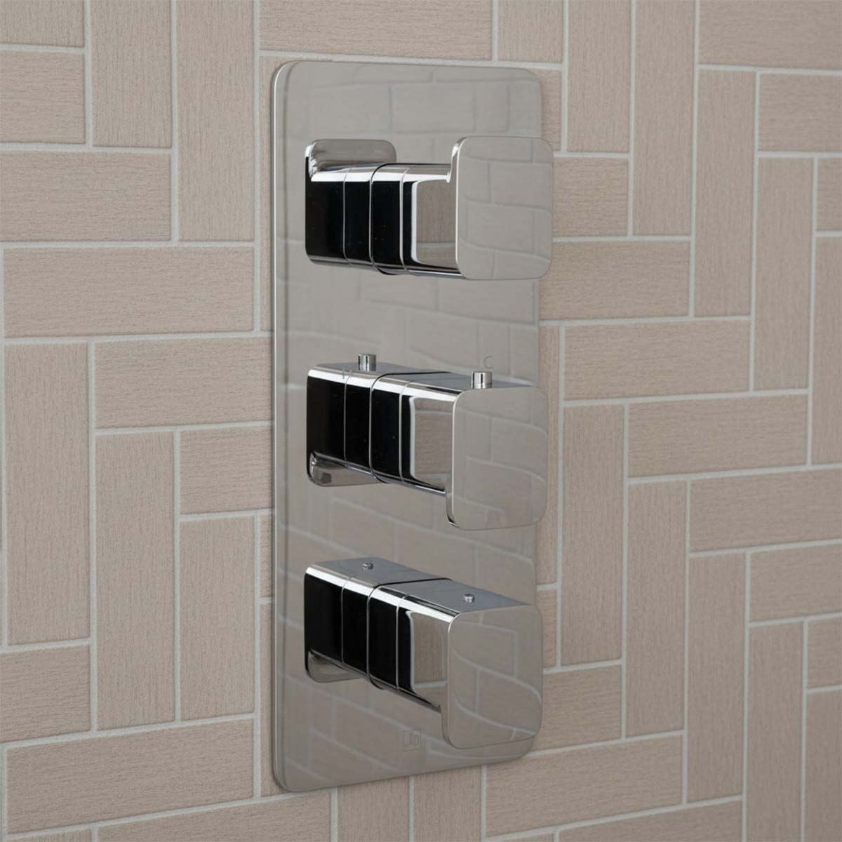Chrome Thermostatic Concealed 2 Outlet Shower Valve - Vertical