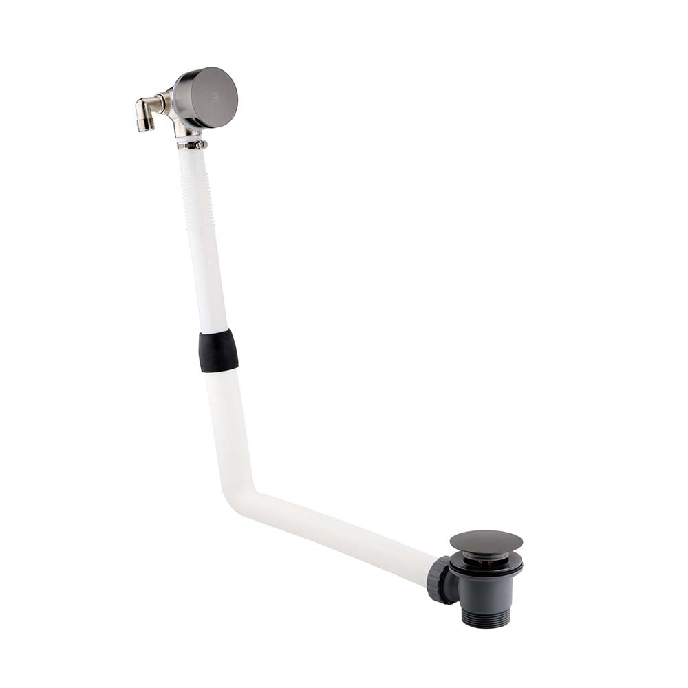 Brushed black click clack bath filler waste
