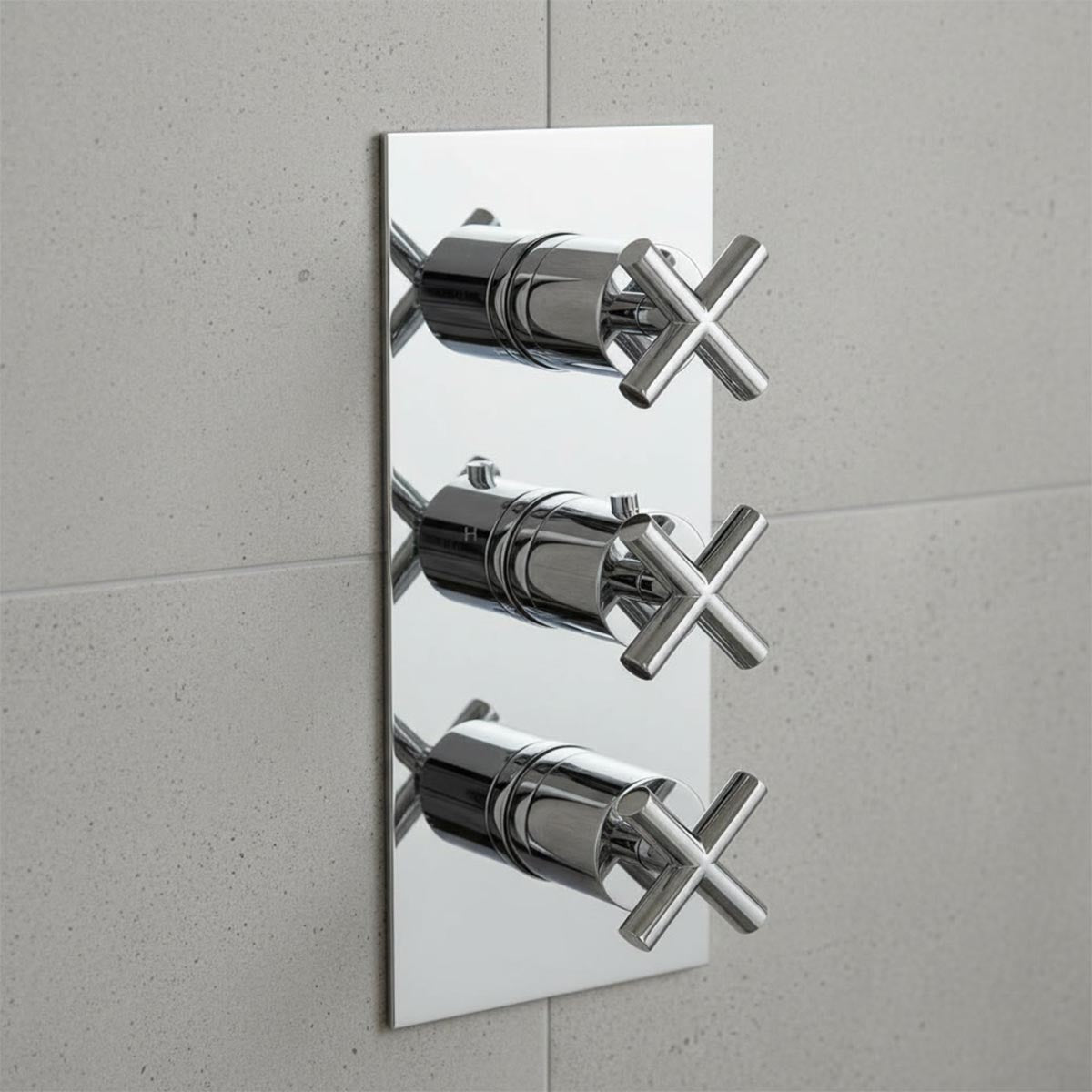 Concealed Shower Mixer Valve 2 Outlets and 3 Handles