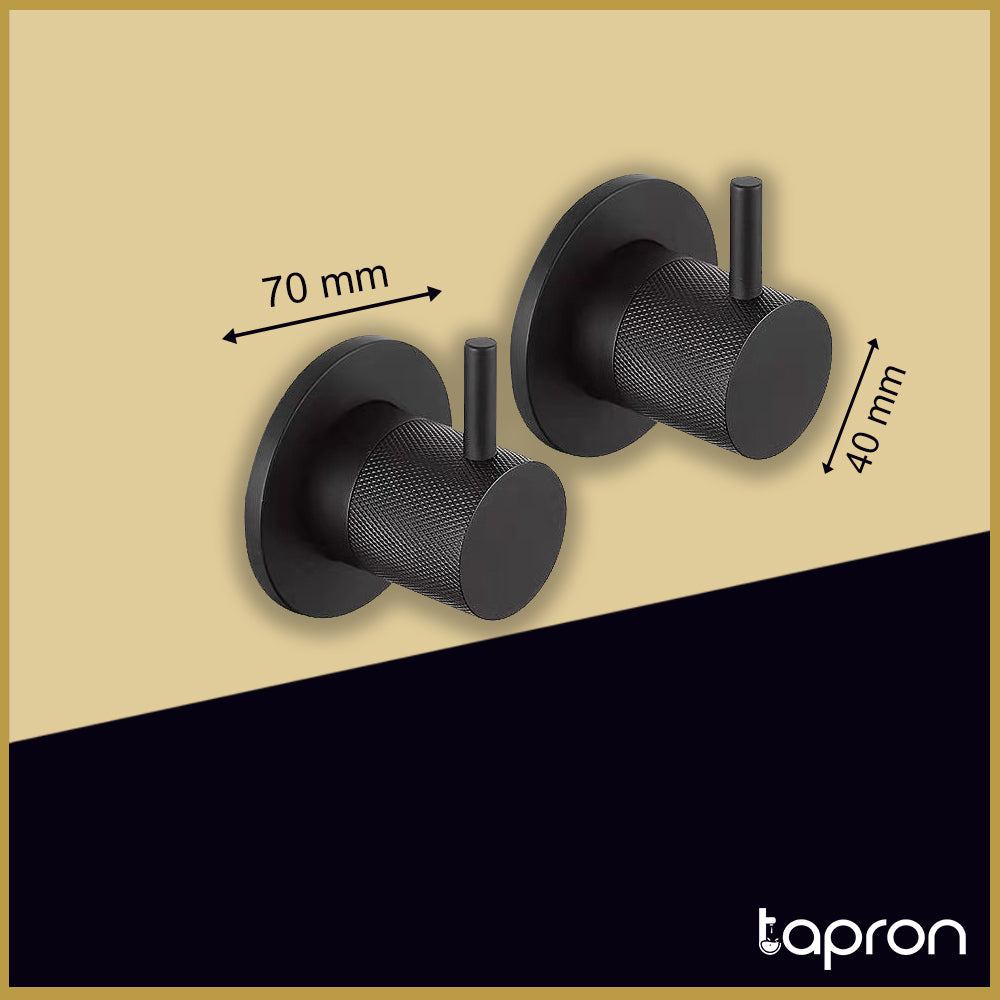 Matt Black Wall Mounted Valves-Tapron