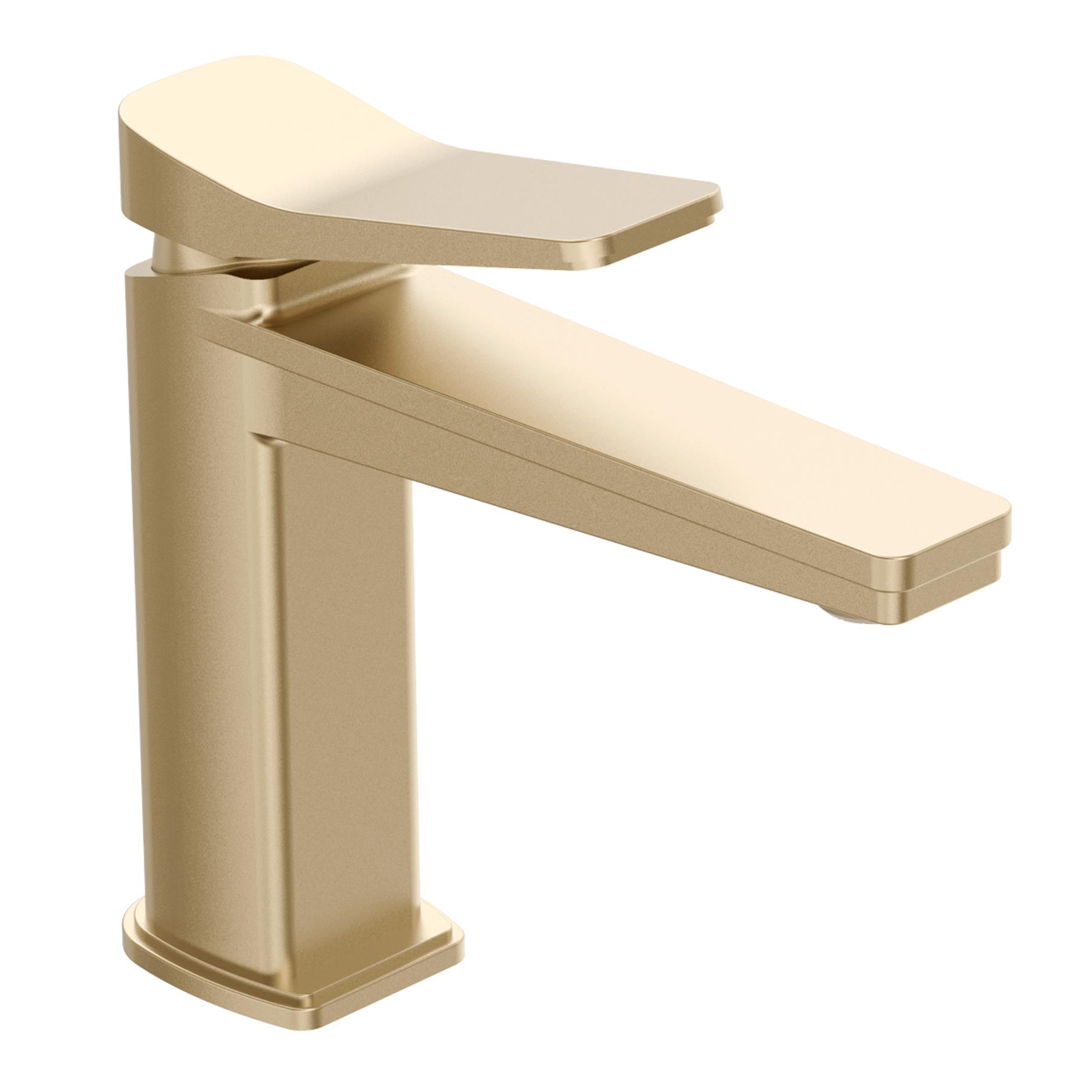 Brushed brass single lever basin tap