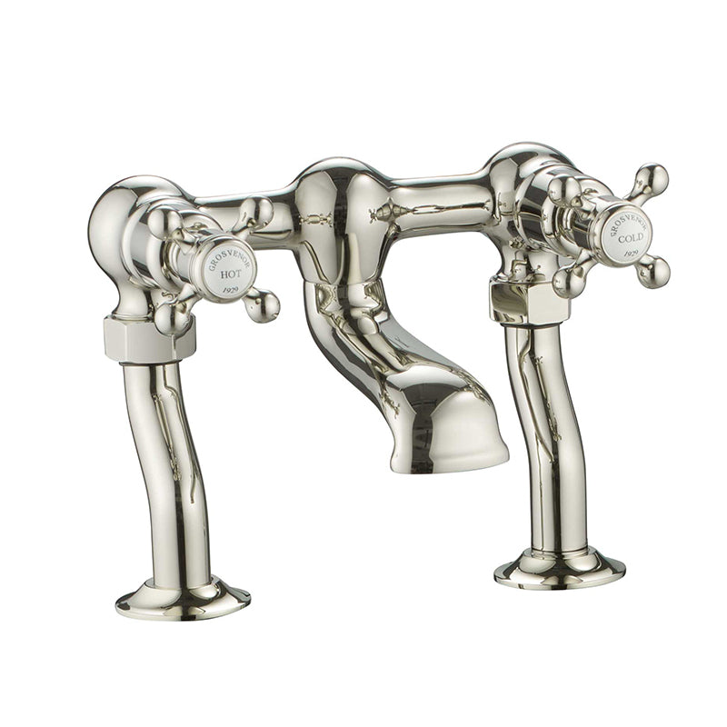 Crosshead deck-mounted bath filler mixer tap