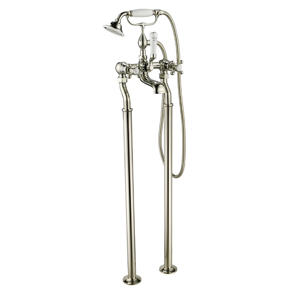 Polished chrome bath shower mixer tap with shower kit