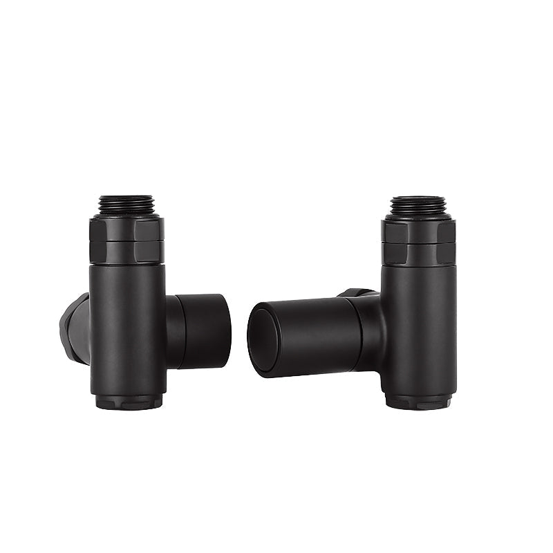 Dual Fuel Radiator Valves for Heated Towel Rails - Matt Black