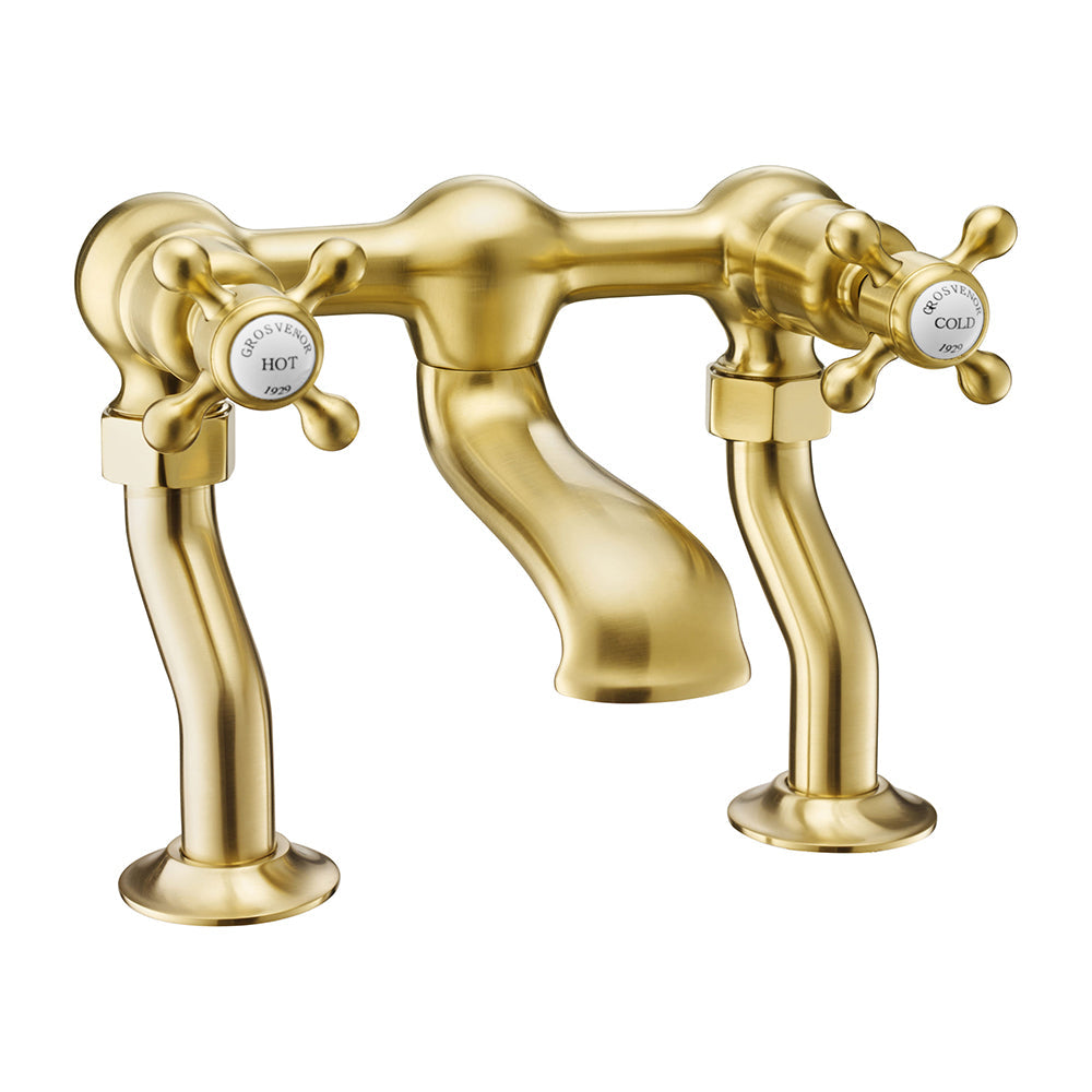 Traditional bath filler mixer tap - Brushed brass