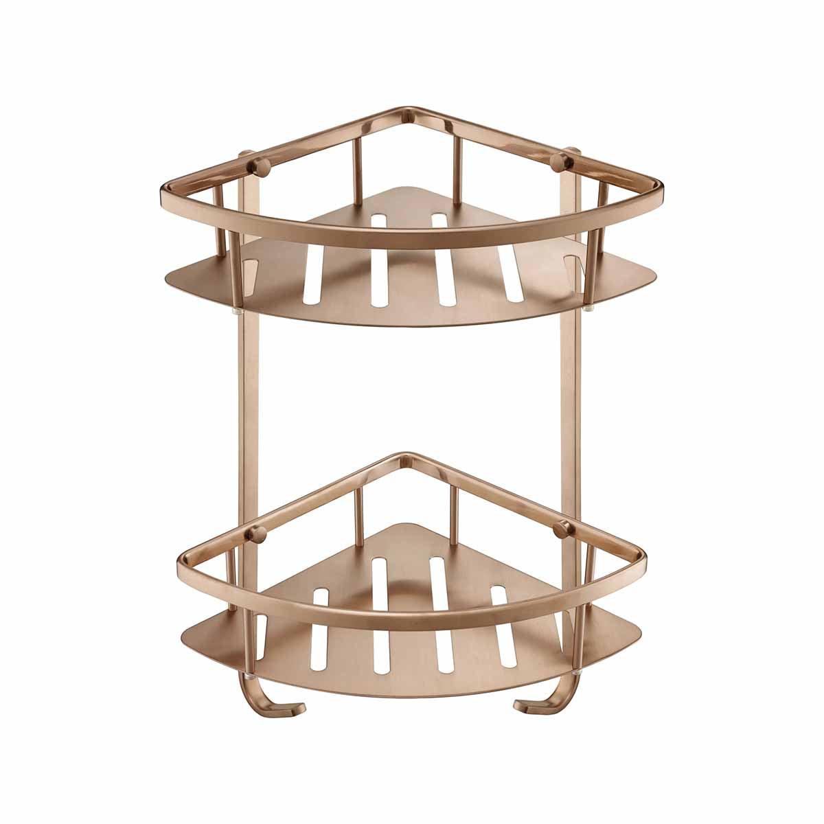 Brushed bronze corner basket
