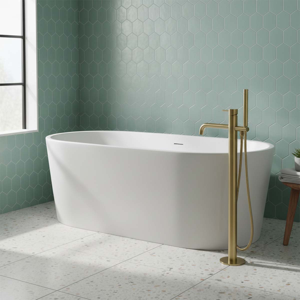 Floor standing Bath Shower Mixer Tap with kit - Ireland