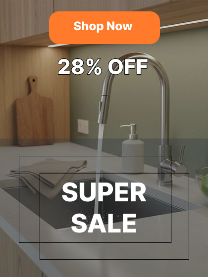 modern kitchen tap sale banner