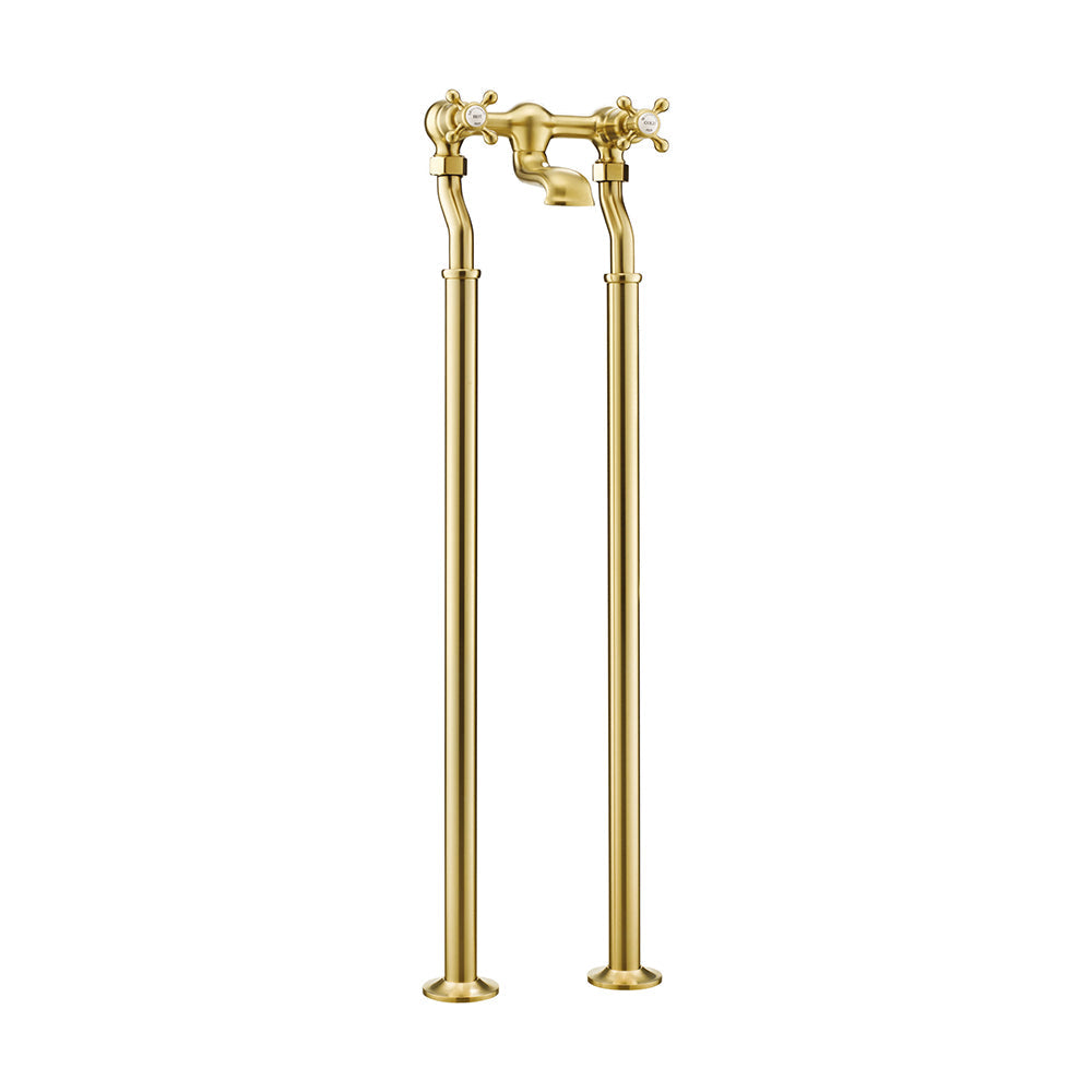 Freestanding bath filler tap - Brushed brass