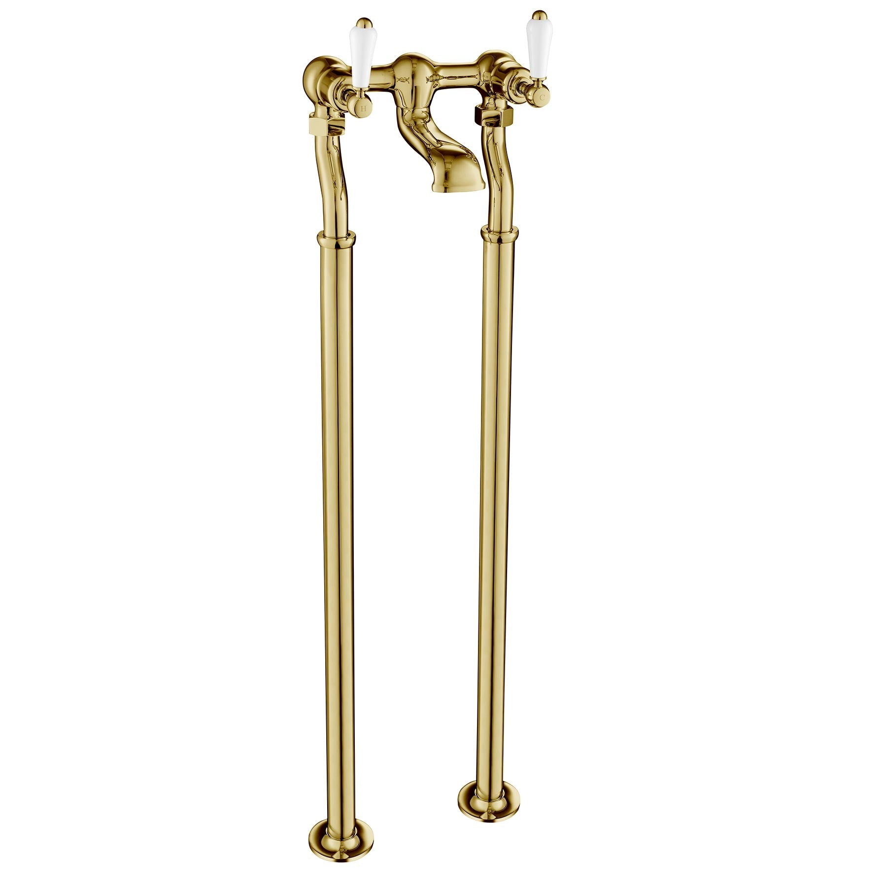 traditional brass floor-standing bath tap