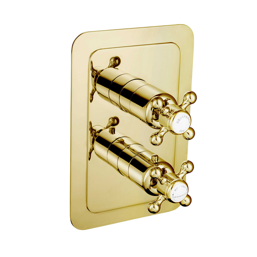 Antique gold single outlet shower mixer valve