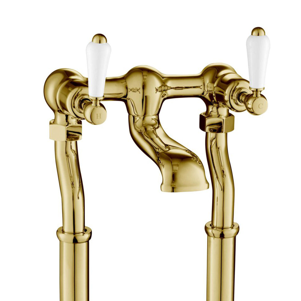 Lever free-standing bath filler tap