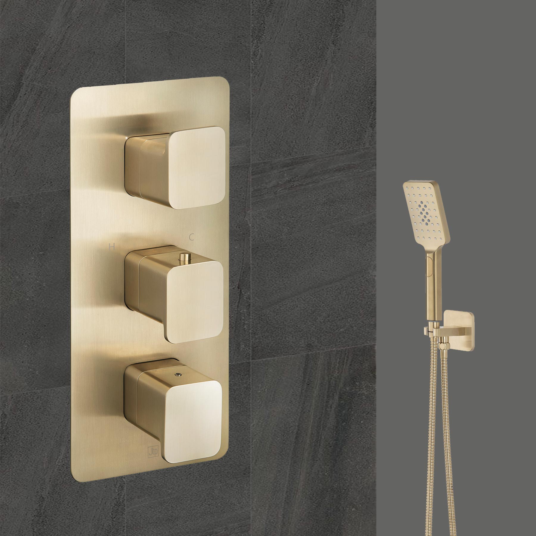 Gold Concealed Thermostatic Shower Valve