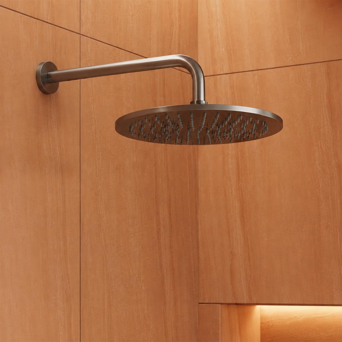Large Shower Arm 400mm - Brushed Black