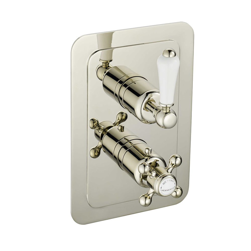 Concealed Thermostatic Shower Valve, Vertical - Nickel
