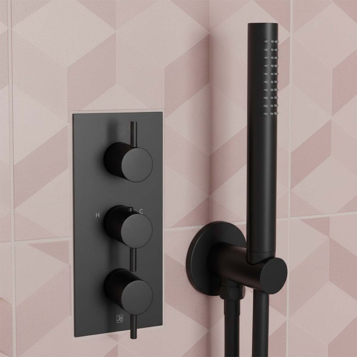 Matt Black Concealed 3 Outlet Shower Valve Ireland